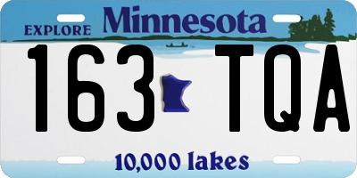 MN license plate 163TQA