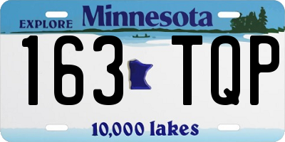 MN license plate 163TQP