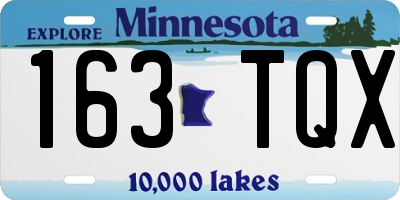 MN license plate 163TQX