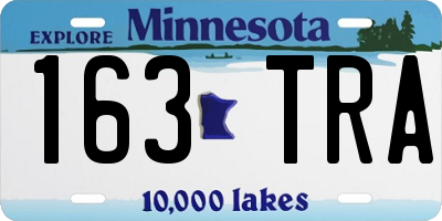 MN license plate 163TRA