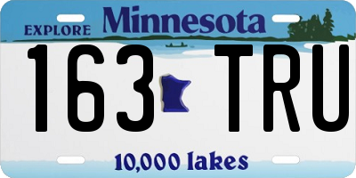 MN license plate 163TRU