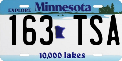 MN license plate 163TSA