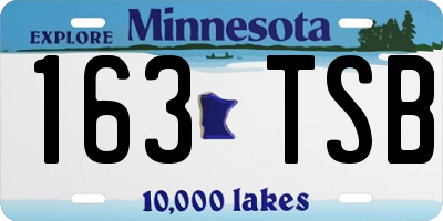 MN license plate 163TSB
