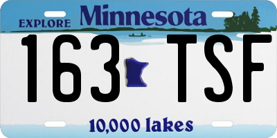 MN license plate 163TSF