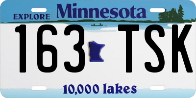 MN license plate 163TSK