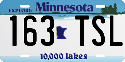 MN license plate 163TSL