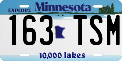 MN license plate 163TSM