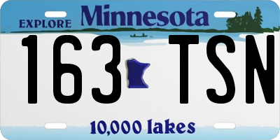MN license plate 163TSN
