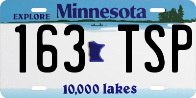 MN license plate 163TSP