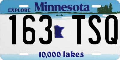 MN license plate 163TSQ