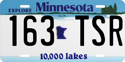 MN license plate 163TSR