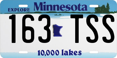 MN license plate 163TSS