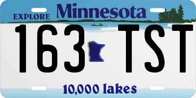 MN license plate 163TST
