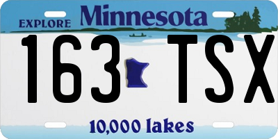 MN license plate 163TSX