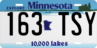MN license plate 163TSY
