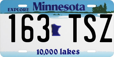 MN license plate 163TSZ