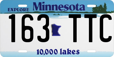 MN license plate 163TTC
