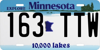 MN license plate 163TTW