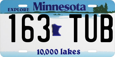 MN license plate 163TUB