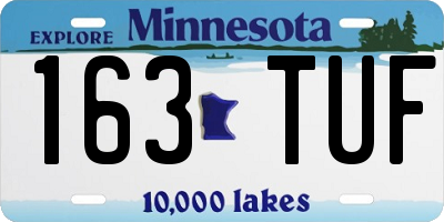 MN license plate 163TUF