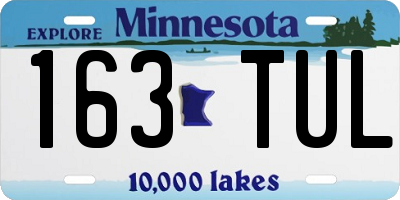 MN license plate 163TUL