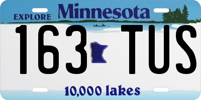 MN license plate 163TUS