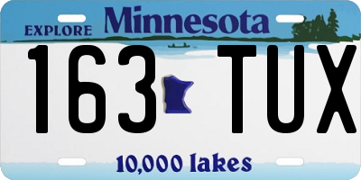 MN license plate 163TUX