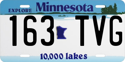 MN license plate 163TVG