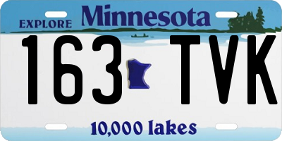 MN license plate 163TVK