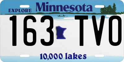 MN license plate 163TVO