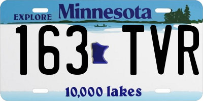 MN license plate 163TVR