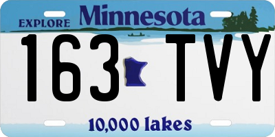 MN license plate 163TVY