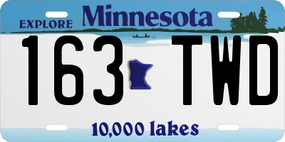 MN license plate 163TWD