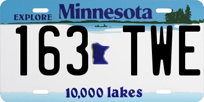 MN license plate 163TWE