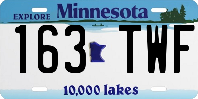 MN license plate 163TWF
