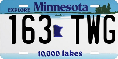 MN license plate 163TWG