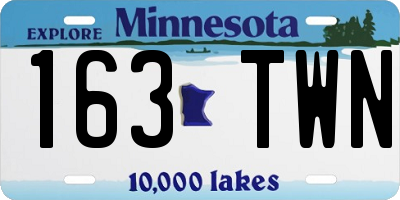 MN license plate 163TWN