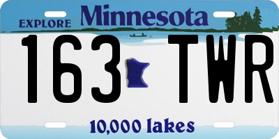 MN license plate 163TWR