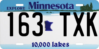 MN license plate 163TXK