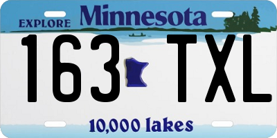 MN license plate 163TXL