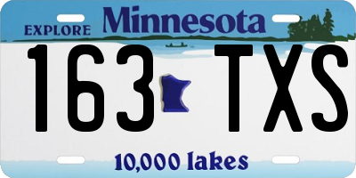 MN license plate 163TXS