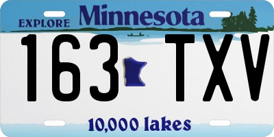 MN license plate 163TXV