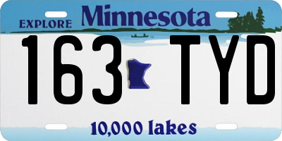 MN license plate 163TYD
