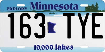 MN license plate 163TYE