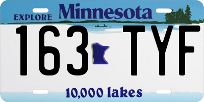 MN license plate 163TYF
