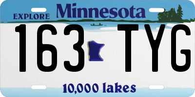 MN license plate 163TYG