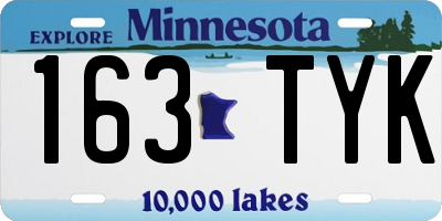 MN license plate 163TYK