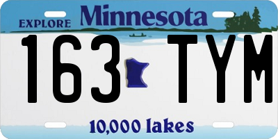 MN license plate 163TYM