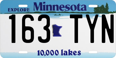 MN license plate 163TYN