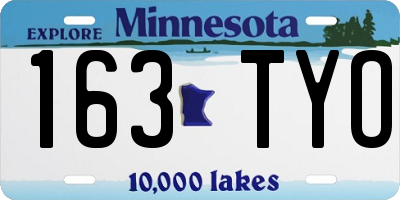 MN license plate 163TYO